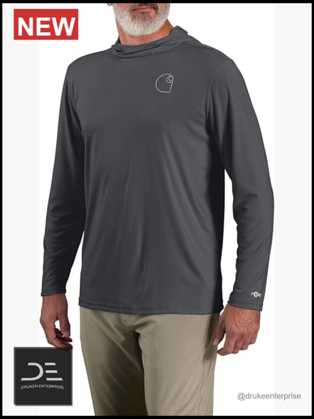 Long-Sleeve Hooded Graphic T-Shirt UPF 50+ Sun Protection Lightweight
